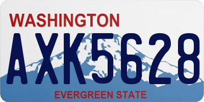 WA license plate AXK5628