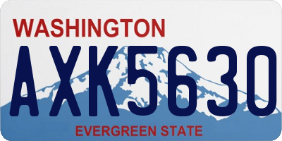 WA license plate AXK5630