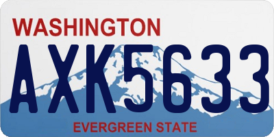 WA license plate AXK5633
