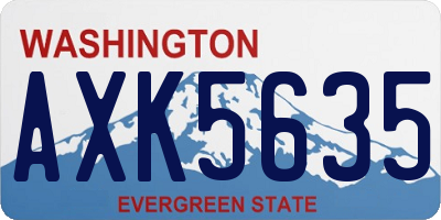 WA license plate AXK5635