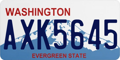 WA license plate AXK5645