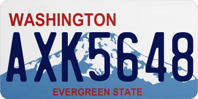 WA license plate AXK5648