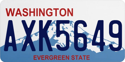 WA license plate AXK5649