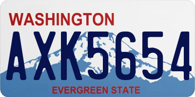 WA license plate AXK5654