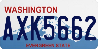 WA license plate AXK5662