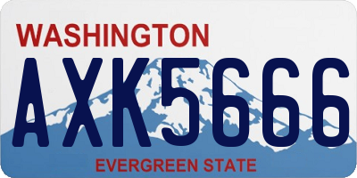 WA license plate AXK5666
