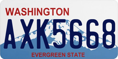WA license plate AXK5668