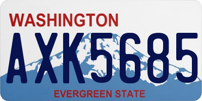 WA license plate AXK5685