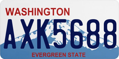 WA license plate AXK5688