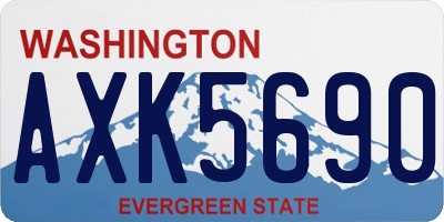 WA license plate AXK5690
