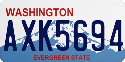WA license plate AXK5694