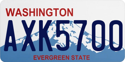 WA license plate AXK5700