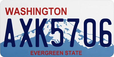 WA license plate AXK5706