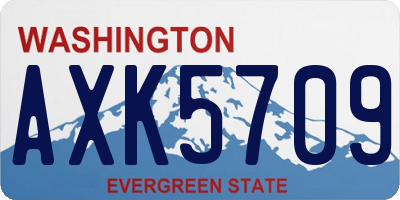 WA license plate AXK5709