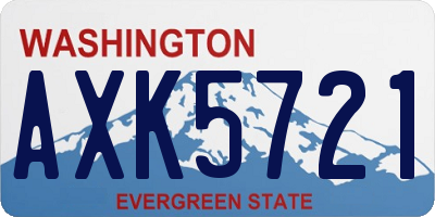 WA license plate AXK5721