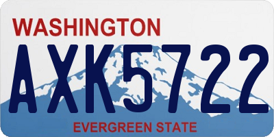 WA license plate AXK5722