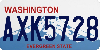 WA license plate AXK5728