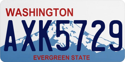 WA license plate AXK5729