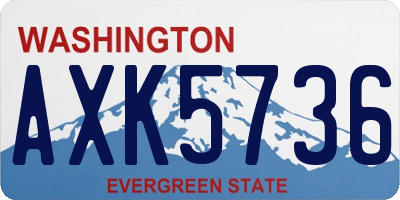 WA license plate AXK5736