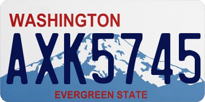 WA license plate AXK5745