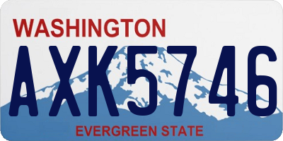 WA license plate AXK5746
