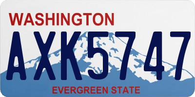 WA license plate AXK5747