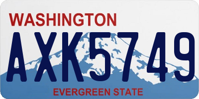 WA license plate AXK5749