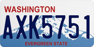WA license plate AXK5751
