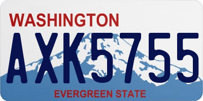 WA license plate AXK5755