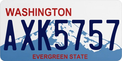WA license plate AXK5757