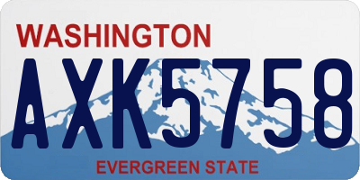 WA license plate AXK5758