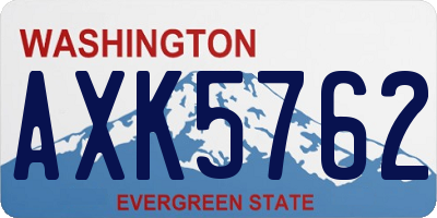 WA license plate AXK5762