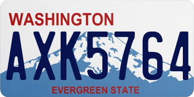 WA license plate AXK5764