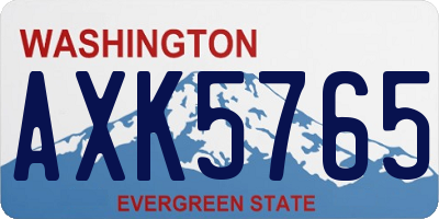 WA license plate AXK5765