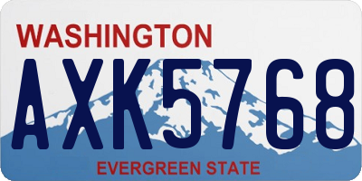 WA license plate AXK5768