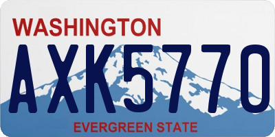 WA license plate AXK5770