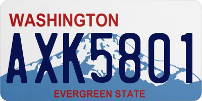 WA license plate AXK5801