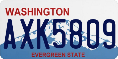 WA license plate AXK5809