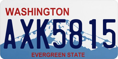 WA license plate AXK5815
