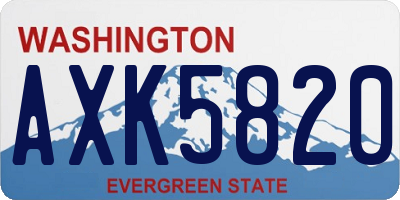 WA license plate AXK5820