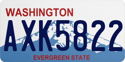 WA license plate AXK5822