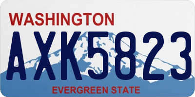 WA license plate AXK5823