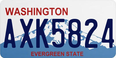 WA license plate AXK5824