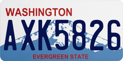 WA license plate AXK5826