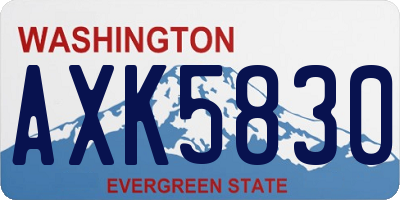 WA license plate AXK5830