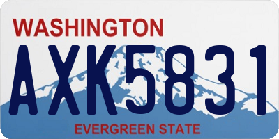 WA license plate AXK5831