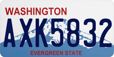 WA license plate AXK5832
