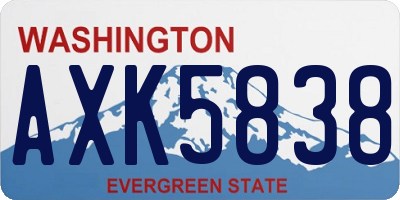 WA license plate AXK5838