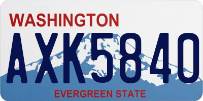 WA license plate AXK5840
