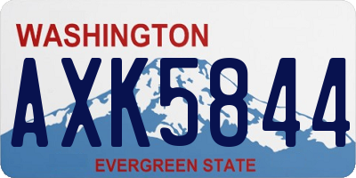 WA license plate AXK5844